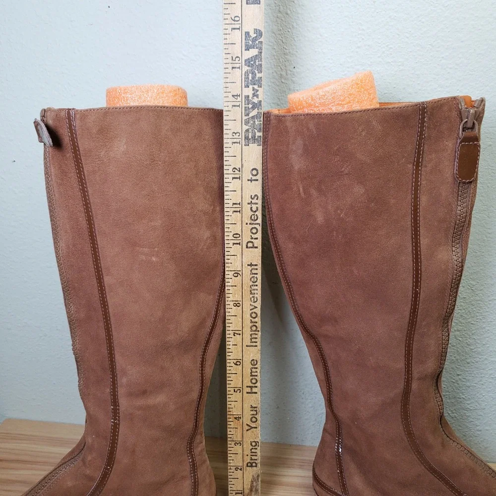 Cole Haan Penny Lane Suede Boots Tall Knee High Lagenlook Cottage Hippie Size 6B